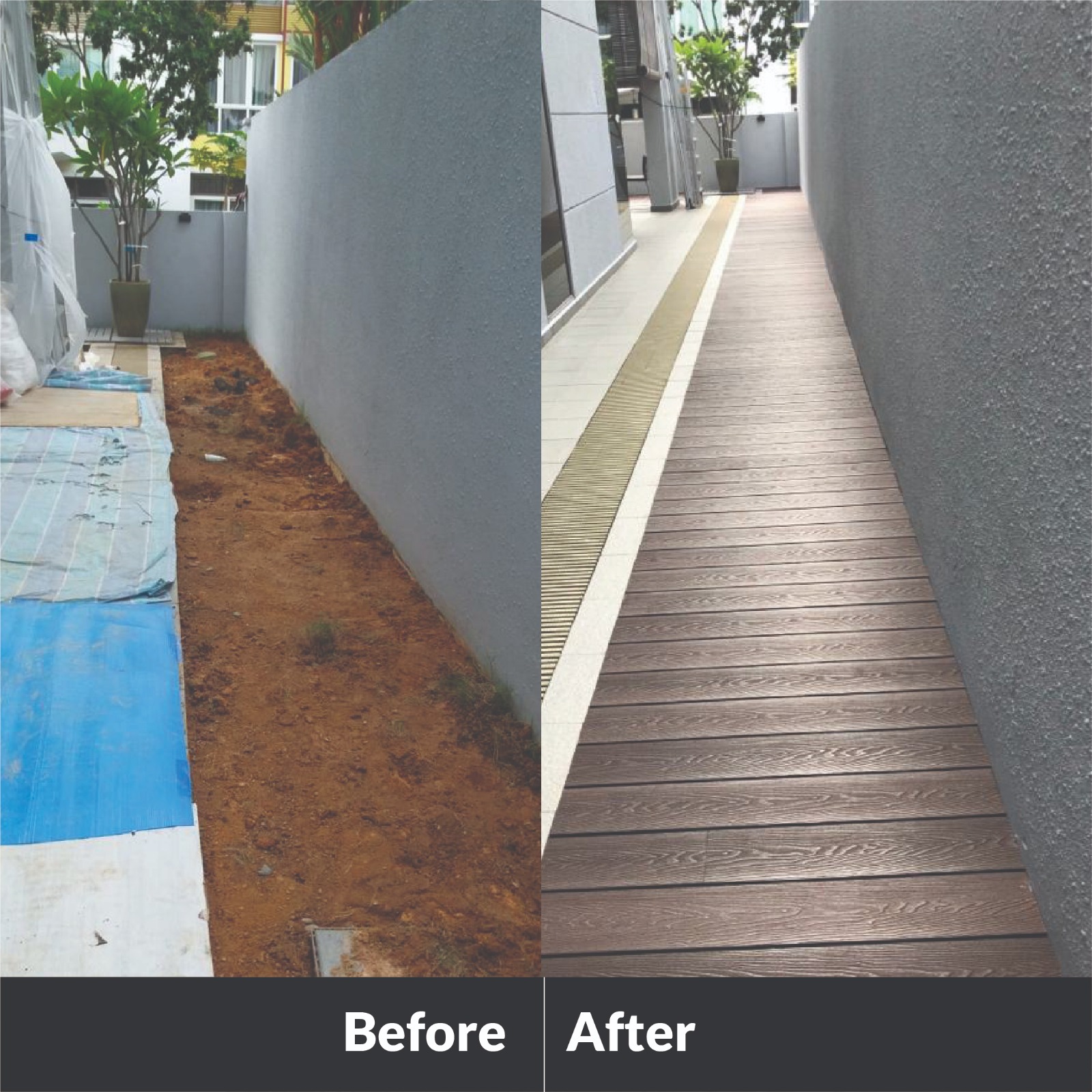 Muflooring - before and after wpc decking